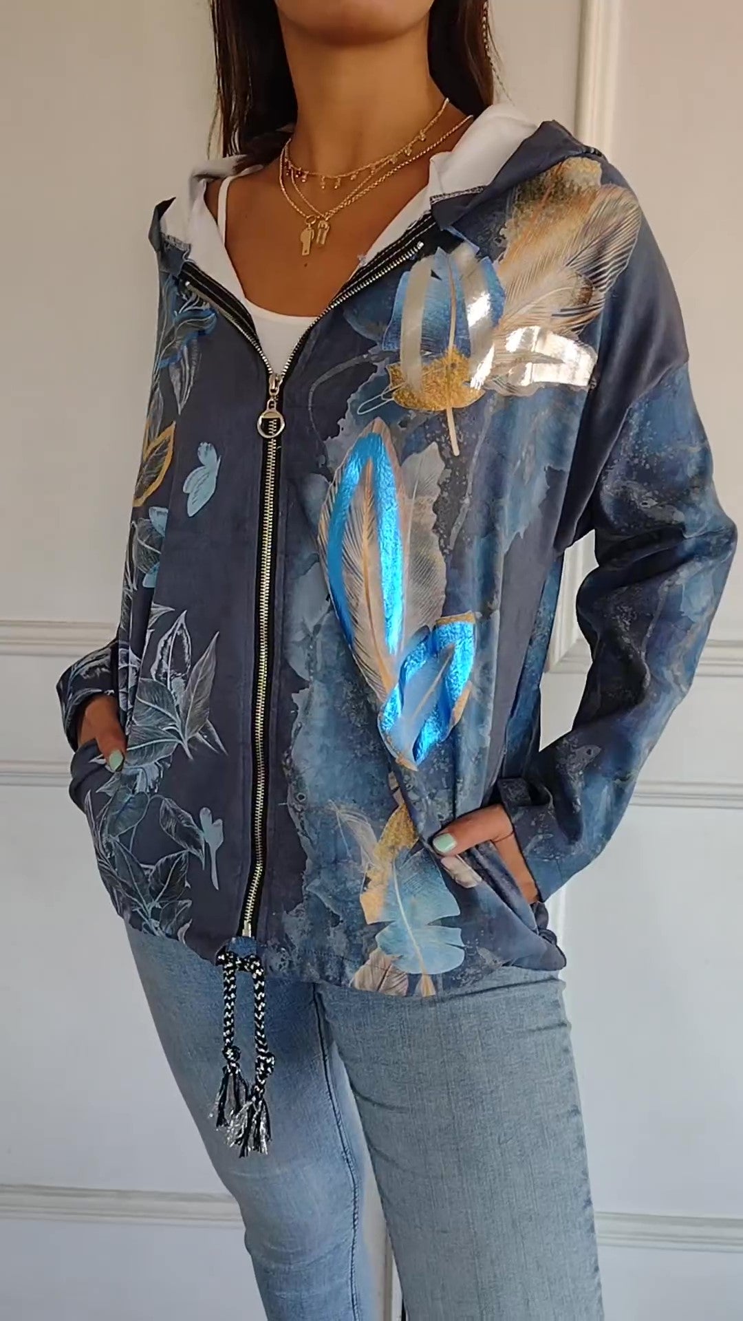 Glossy Printed Jacket