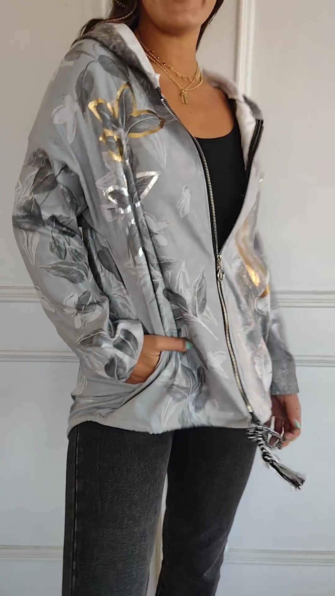 Glossy Printed Jacket