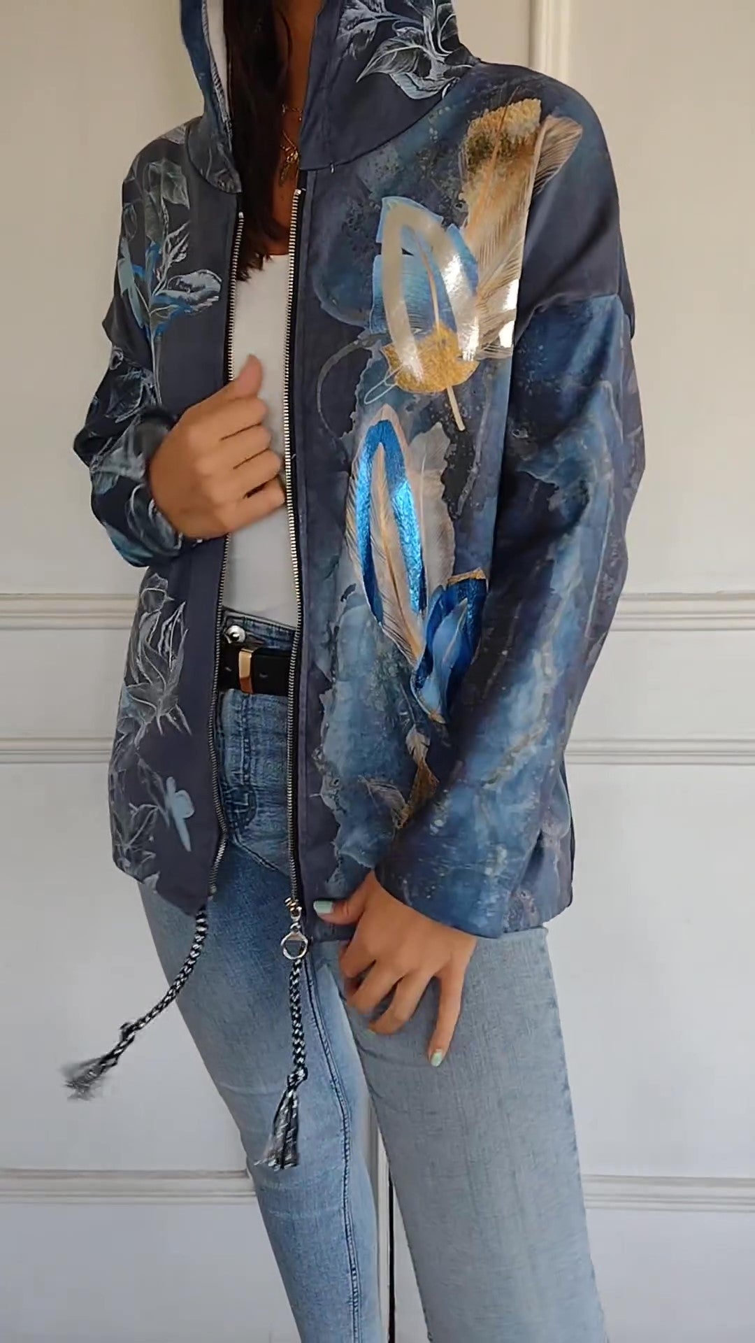 Glossy Printed Jacket