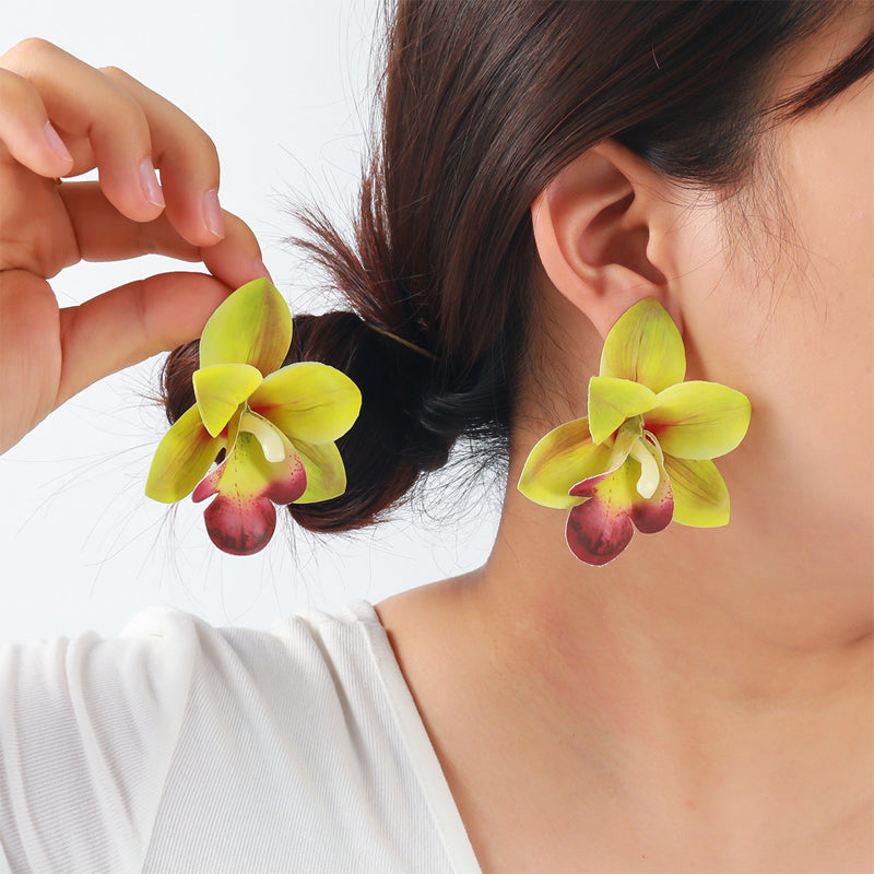 Holiday Phalaenopsis Multi-layer Earrings