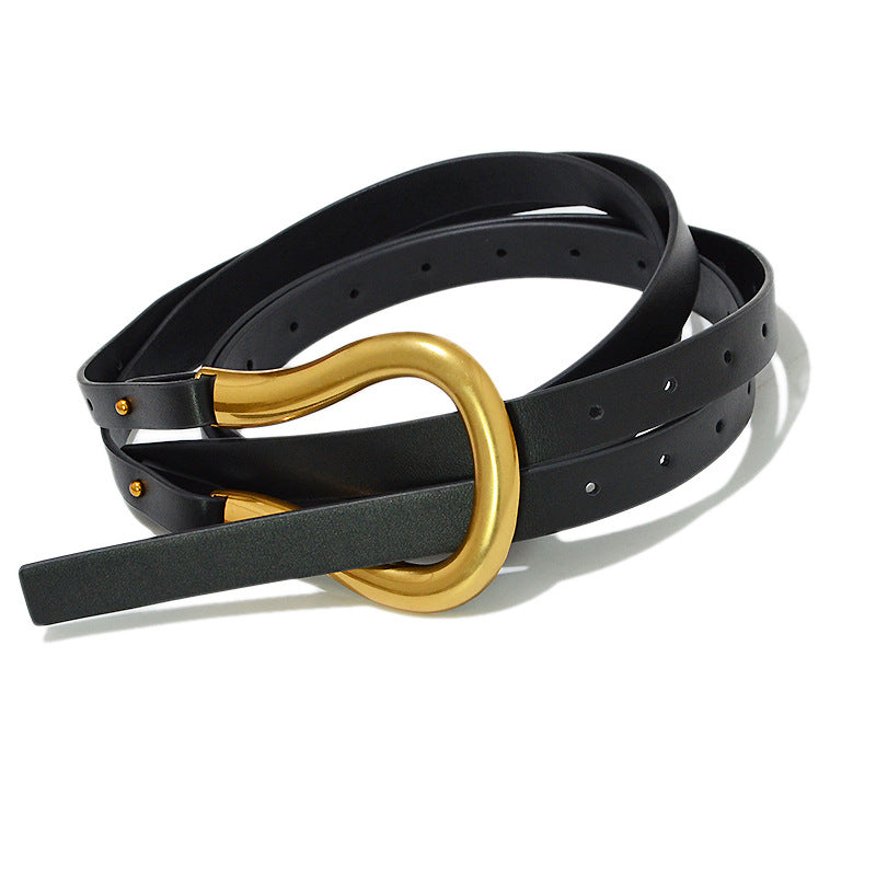 Chic Metal Horseshoe Buckle Belt