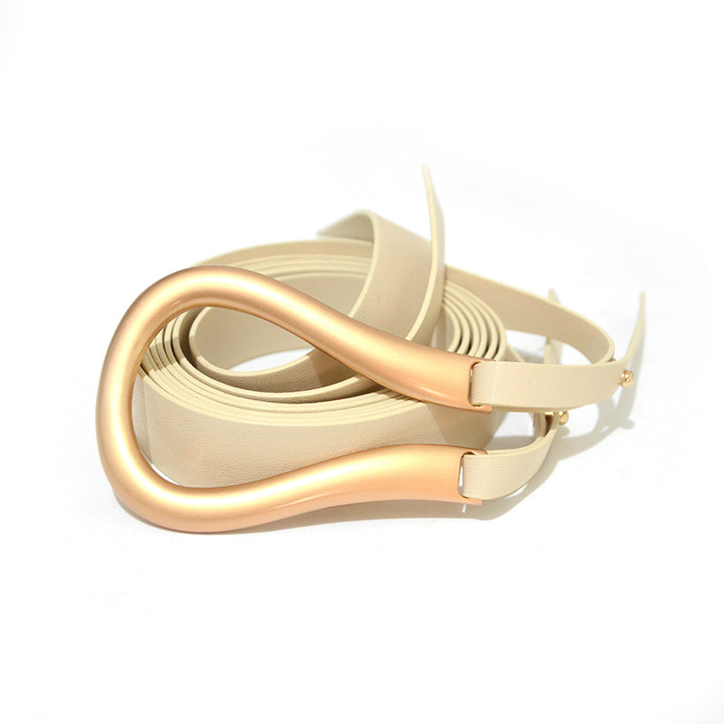 Chic Metal Horseshoe Buckle Belt