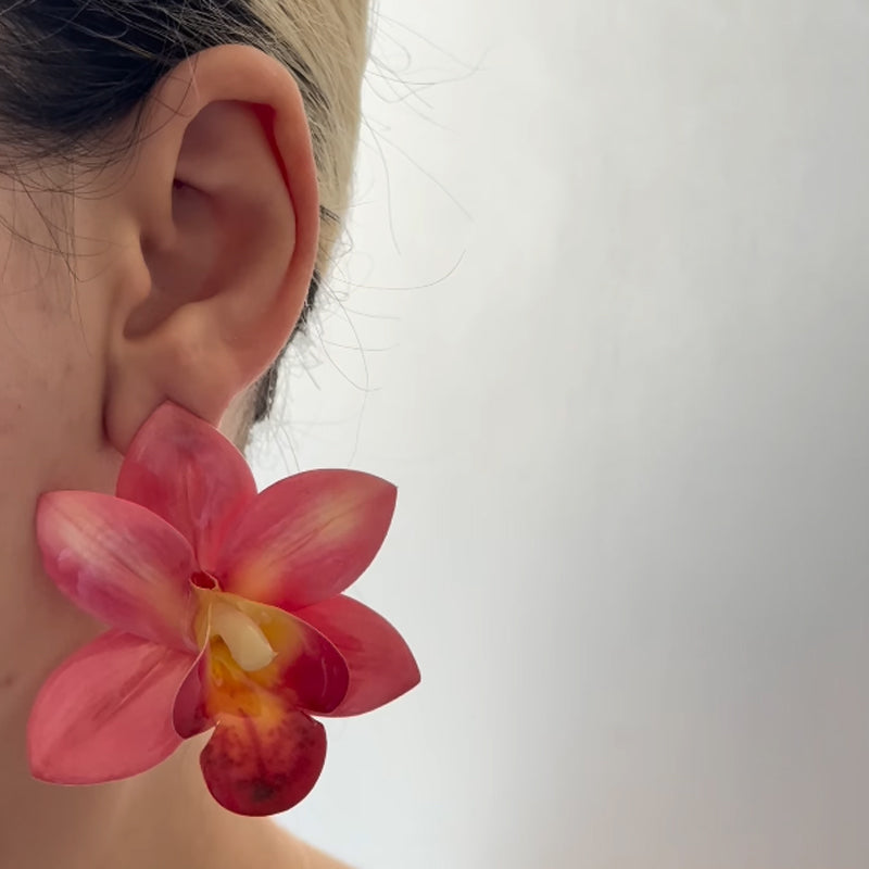 Holiday Phalaenopsis Multi-layer Earrings