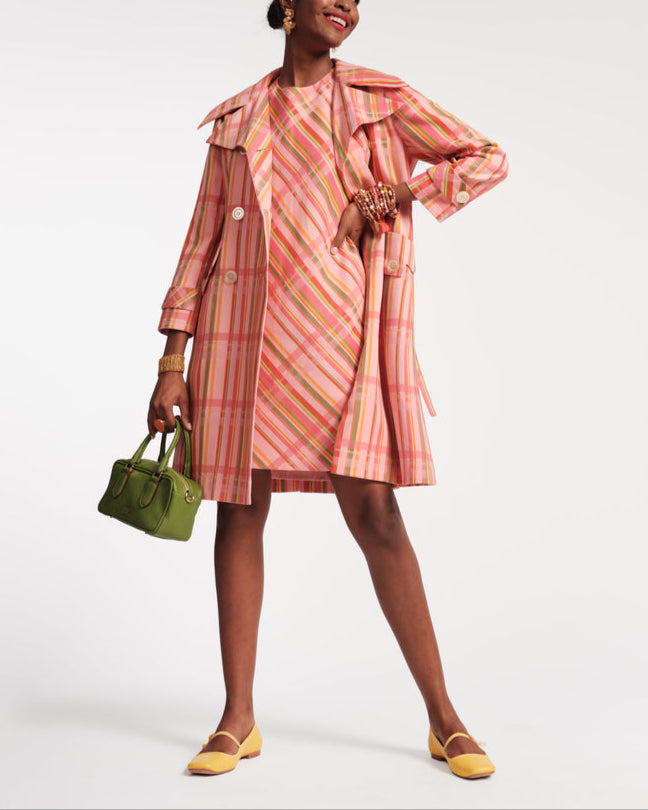 Chic Candy Ribbon Plaid Coat