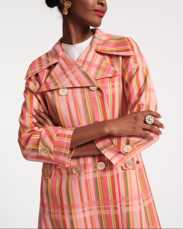 Chic Candy Ribbon Plaid Coat