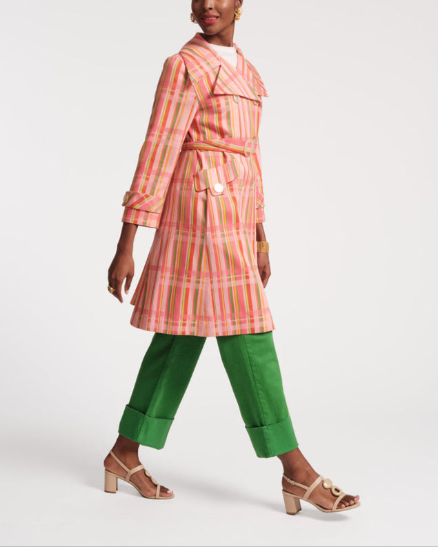 Chic Candy Ribbon Plaid Coat
