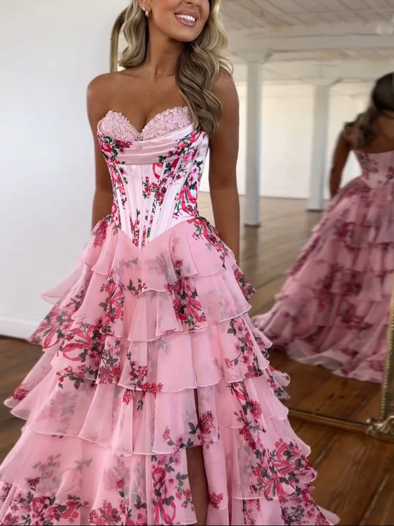 Pink Floral Corset Dress