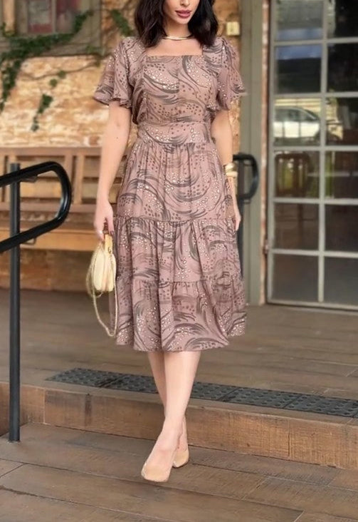 Lovely Crepe Georgette Midi Dress