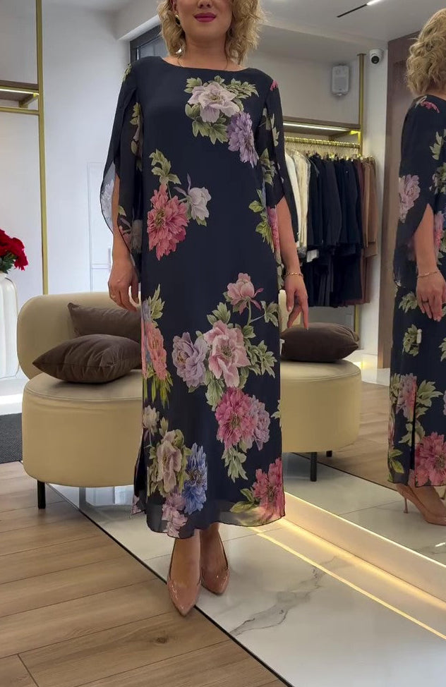 Unique Floral Print Maxi Dress