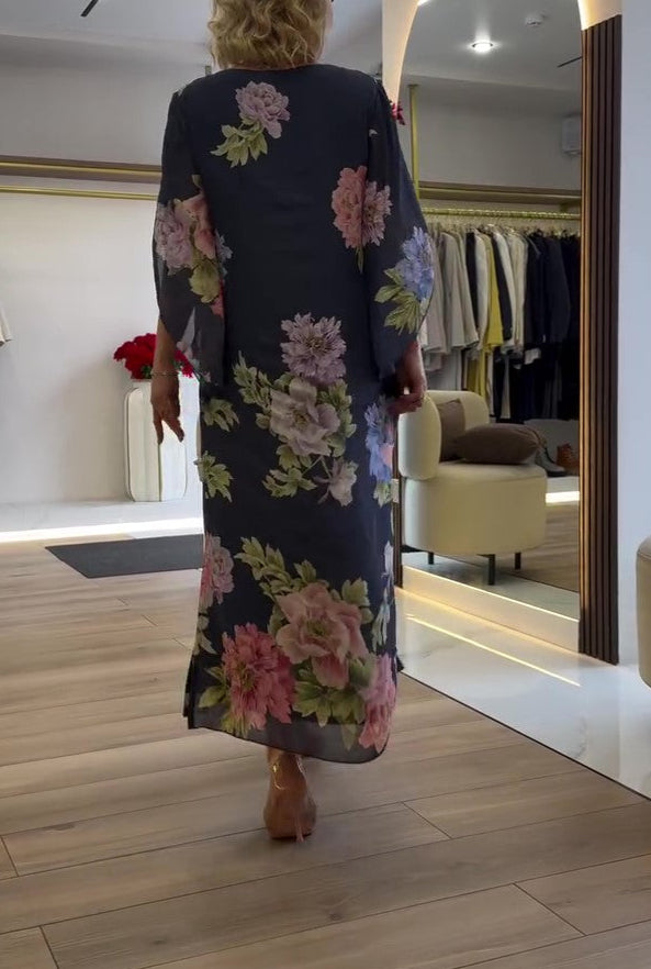 Unique Floral Print Maxi Dress