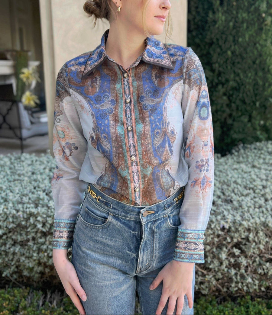 Emhroidered Printed Two-piece Set