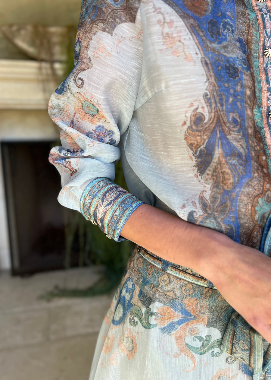 Emhroidered Printed Two-piece Set