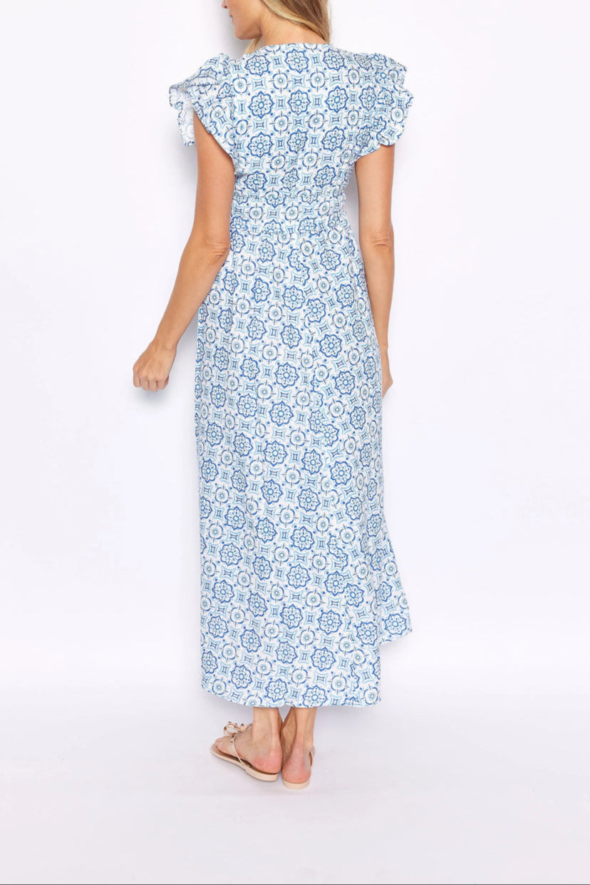 Women's Dark V Blue Printed Dress