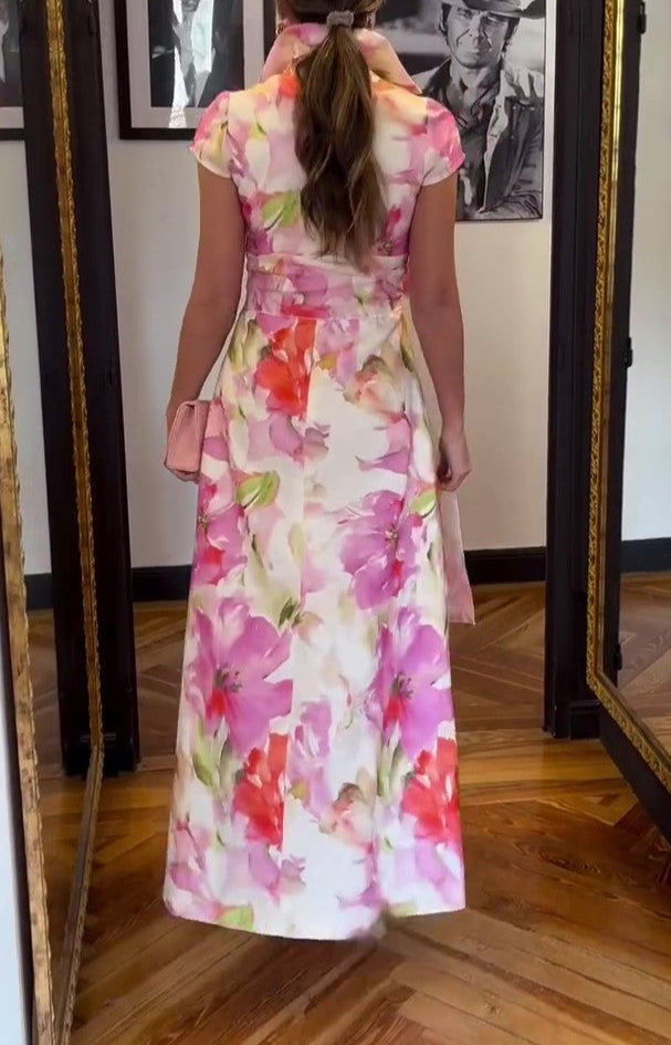 Printed Elegant Fashion Tight Waist Dress