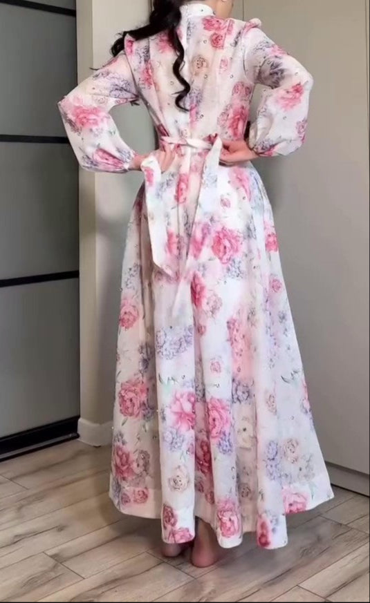 Chiffon Printed Dress 2-Piece Set