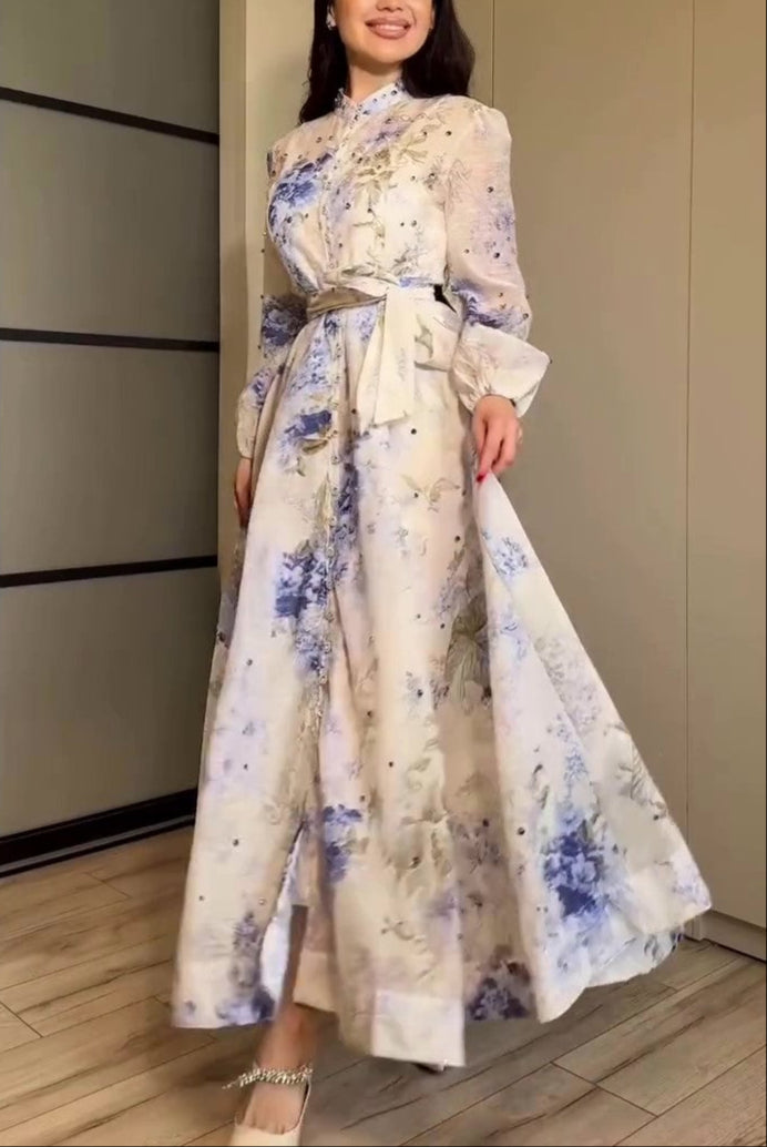 Chiffon Printed Dress 2-Piece Set