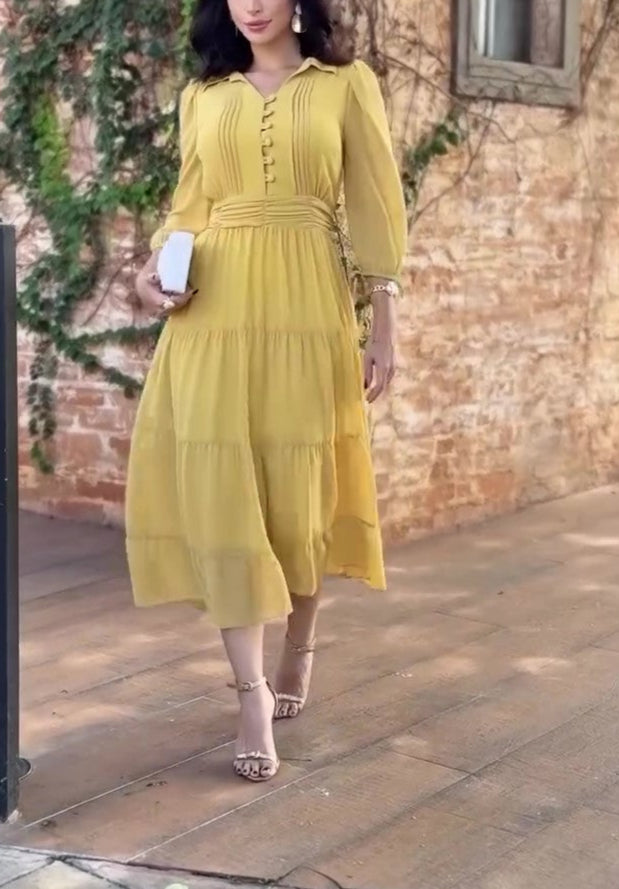 Textured Chiffon Midi Dress