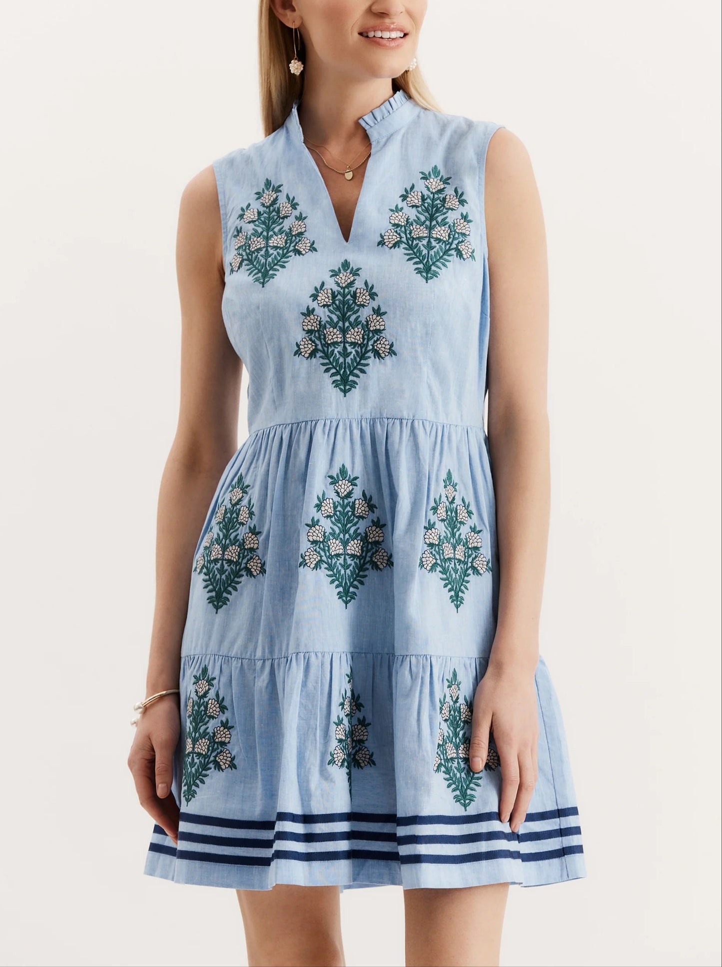 Cotton Embroidery Mini Dress