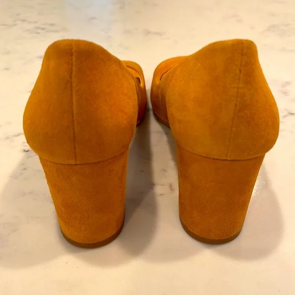 Open Toe Suede Block Heels