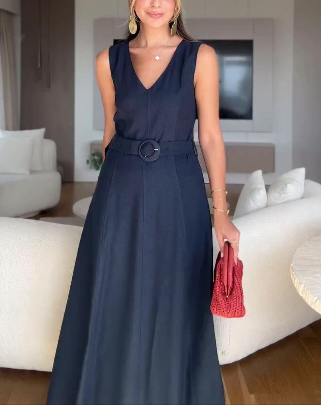 Temperament Waist Sleeveless Dress