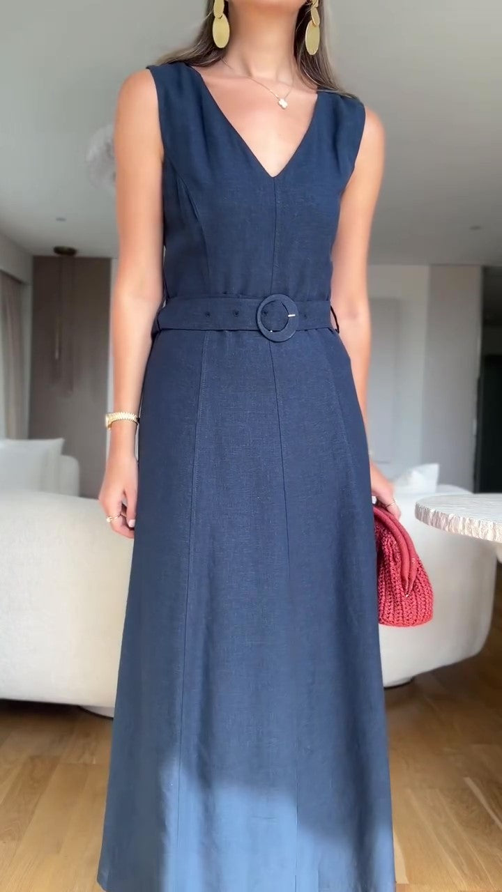 Temperament Waist Sleeveless Dress