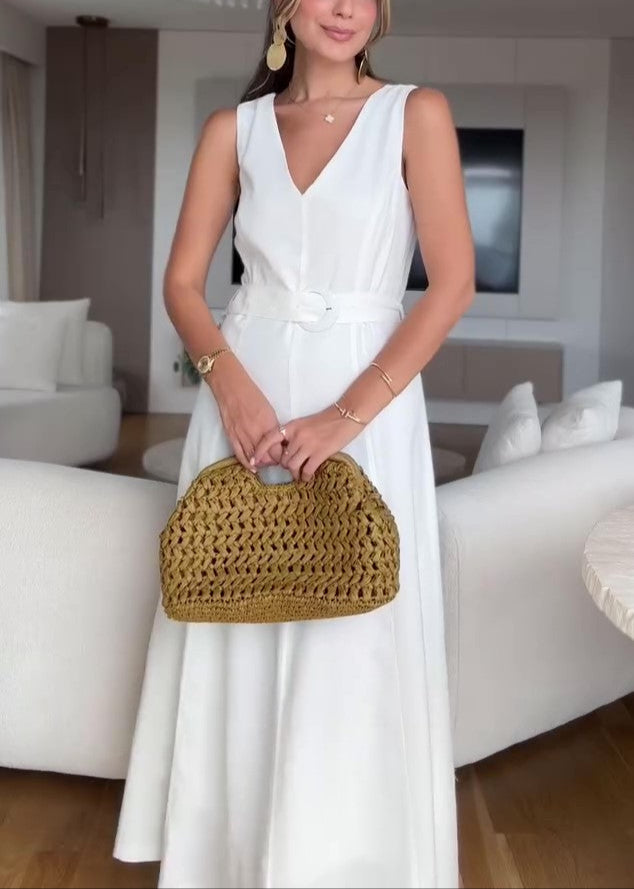 Temperament Waist Sleeveless Dress