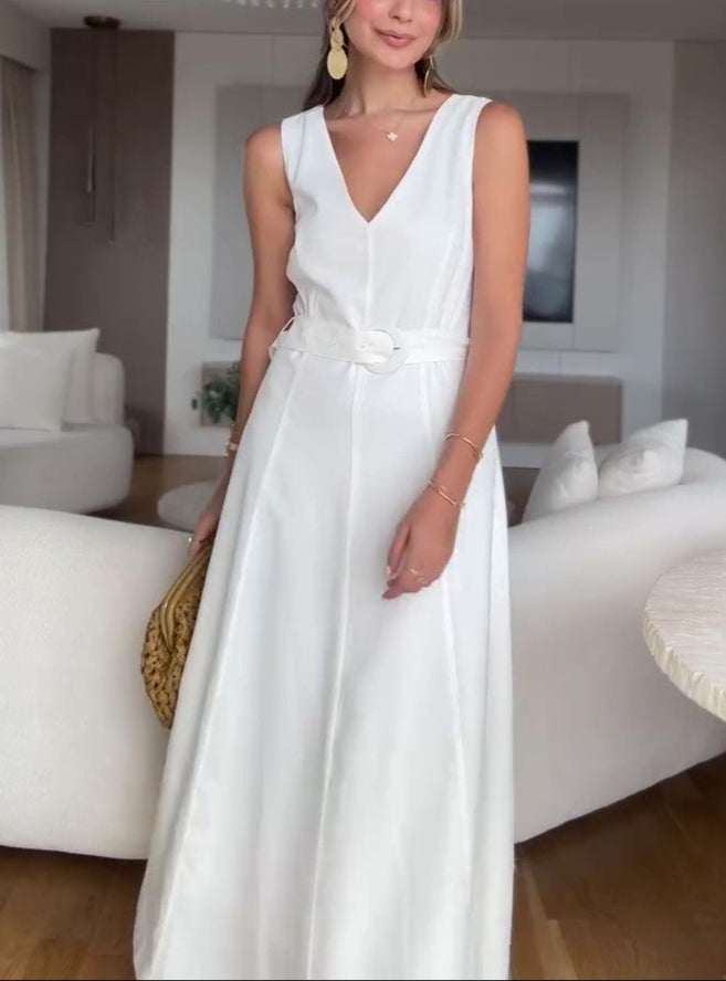 Temperament Waist Sleeveless Dress