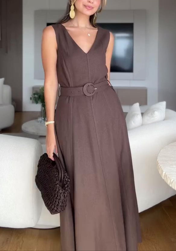 Temperament Waist Sleeveless Dress