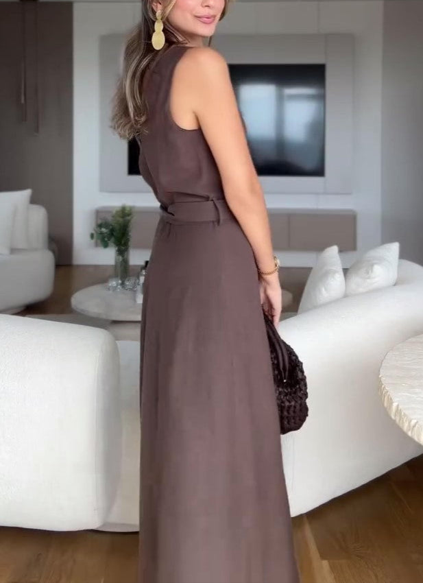 Temperament Waist Sleeveless Dress
