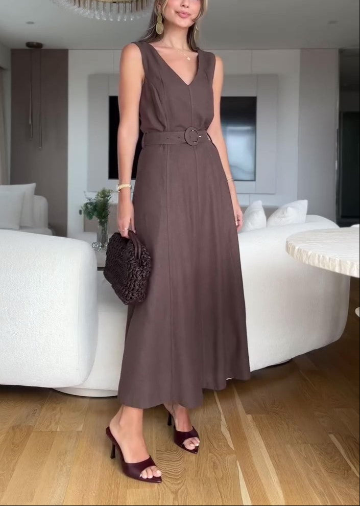 Temperament Waist Sleeveless Dress