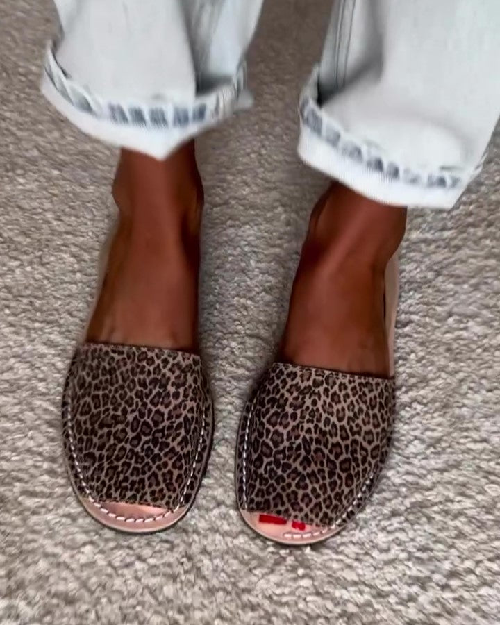 Leopard Print Open Toe Sandals