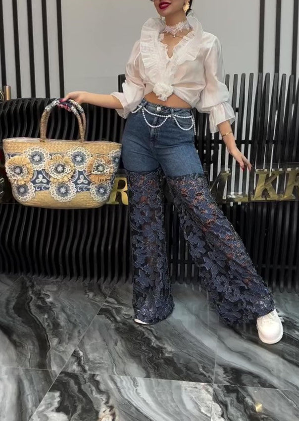 Women's Lace Patchwork Jeans