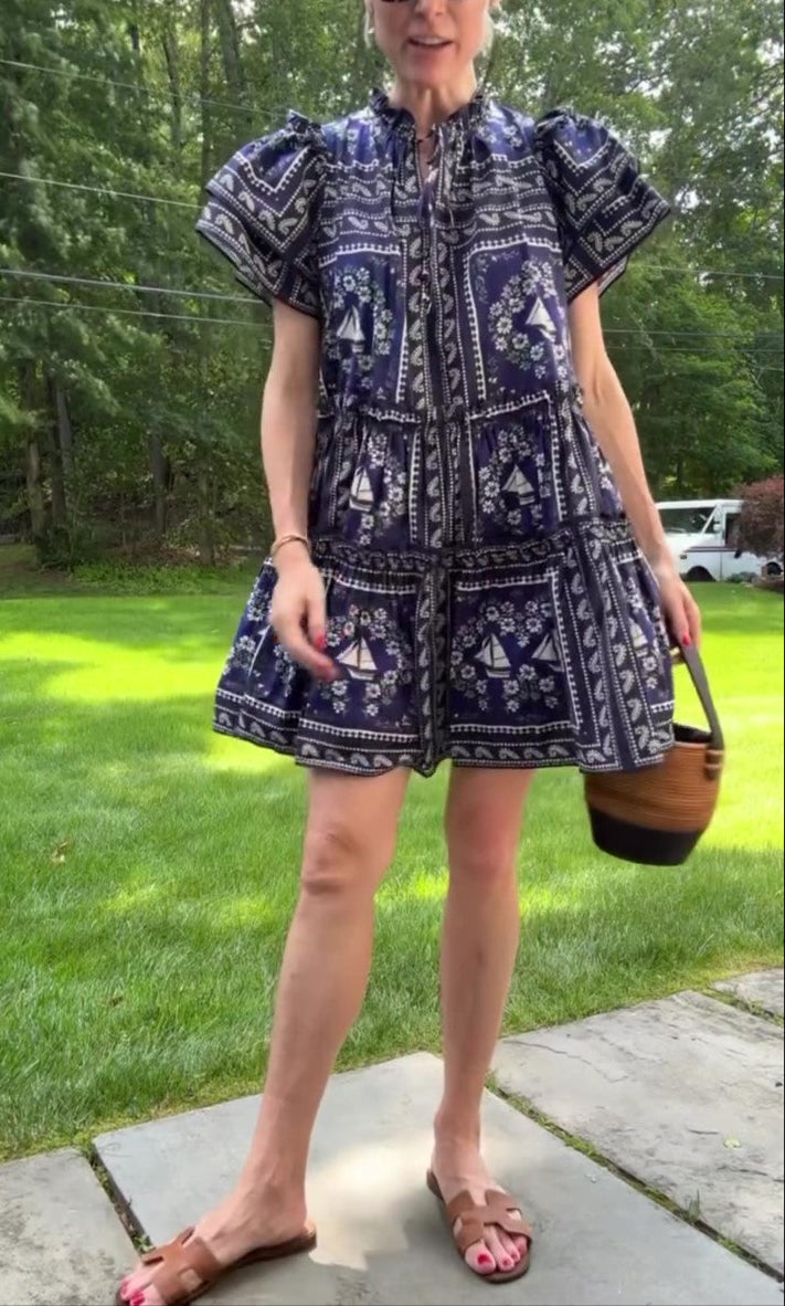 Ruffle Hem Tie Dress