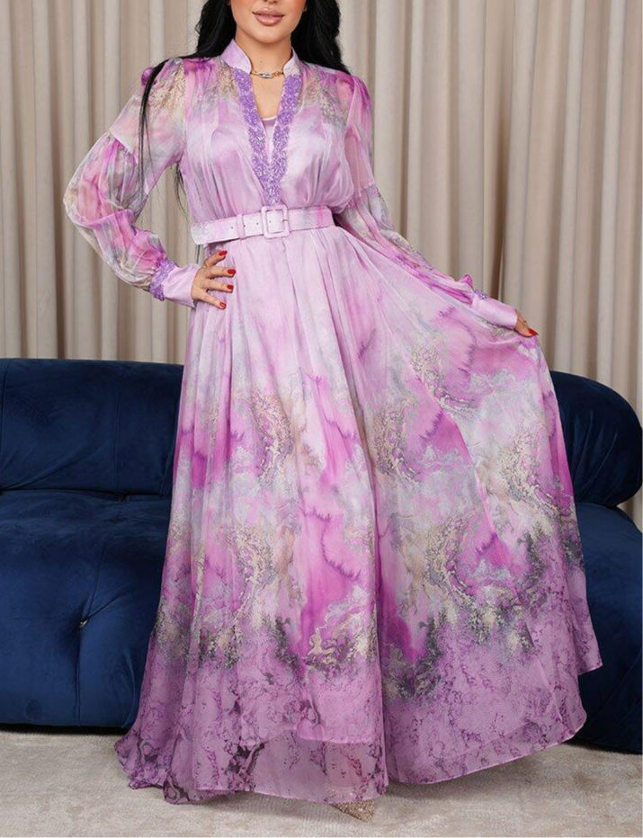 Summer Blue Tulle Maxi Dress