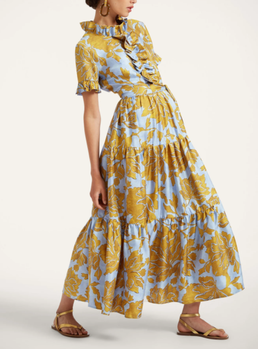 Gorgeous Floral Print V-Neck Maxi Dress