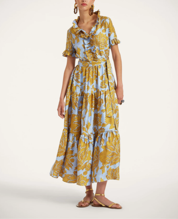Gorgeous Floral Print V-Neck Maxi Dress