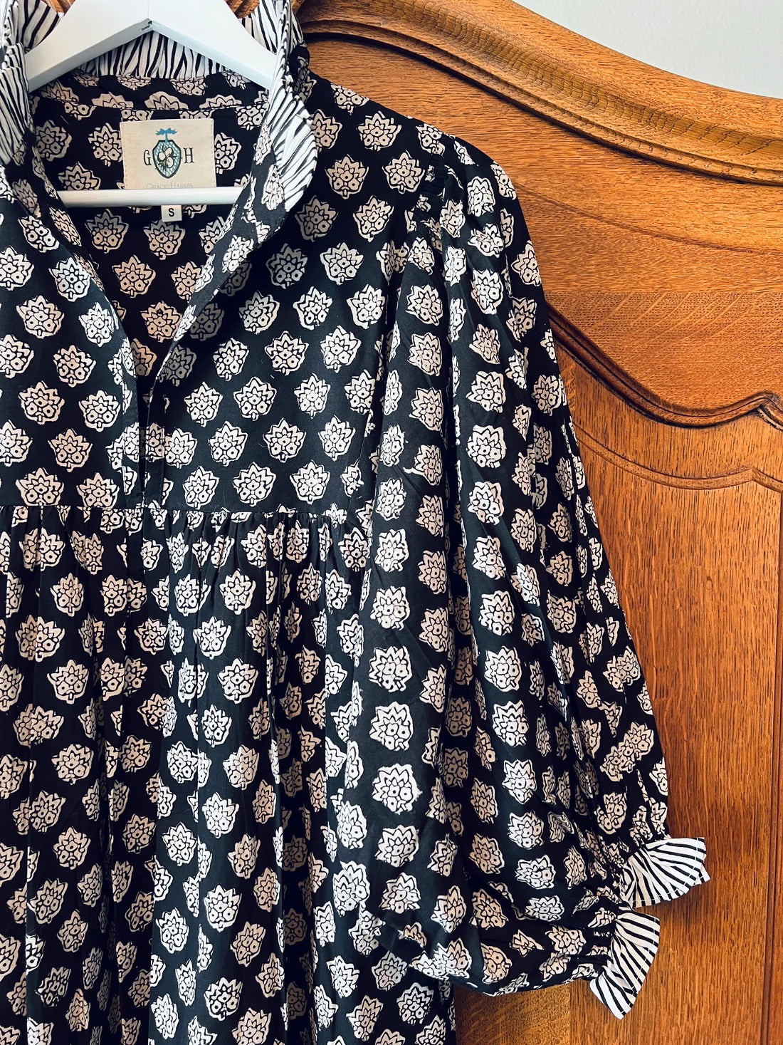 Cotton Block Print Maxi Dress