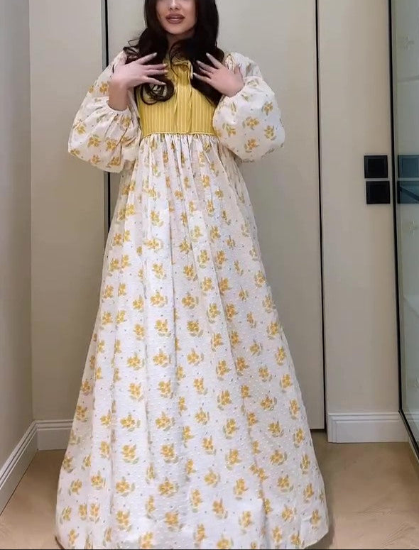 Comfortable Patchwork Print Dress