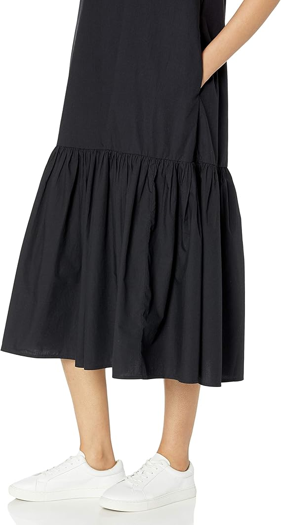 Loose Sleeveless Wide Hem Midi Dress