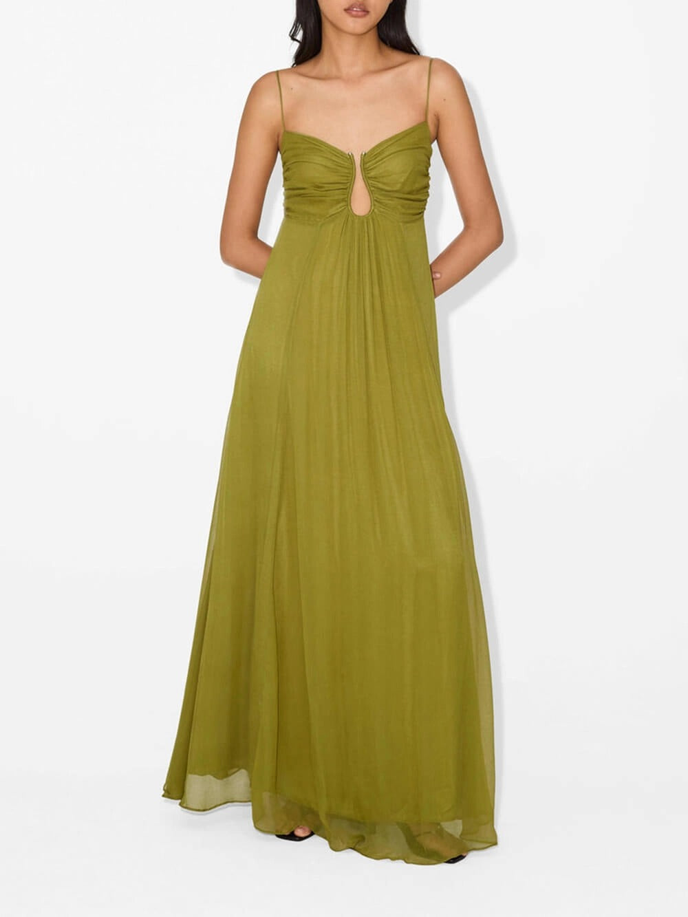 Gorgeous Olive - green Strappy Maxi Dress