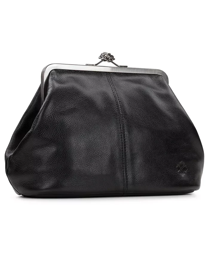 Closure Adorned Leather Bag
