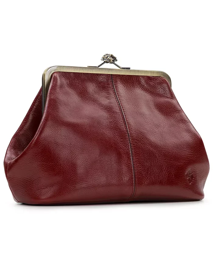 Closure Adorned Leather Bag