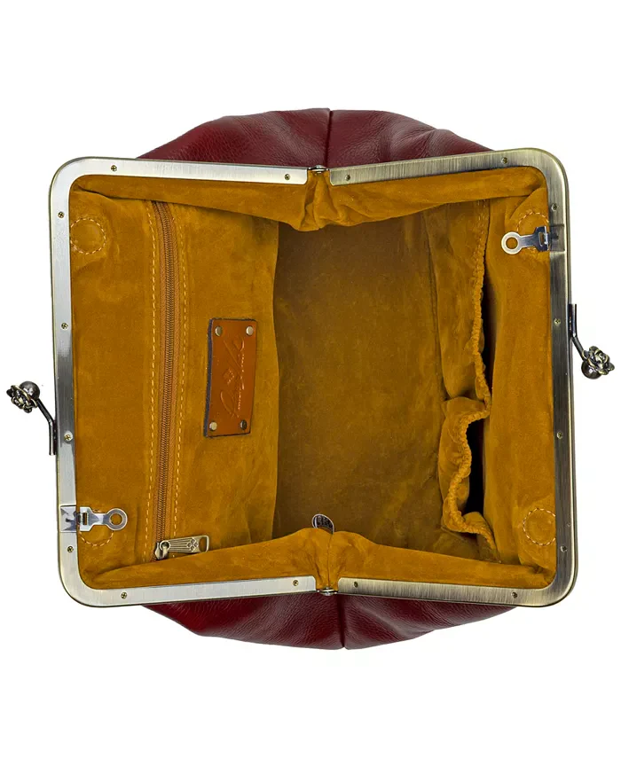 Closure Adorned Leather Bag
