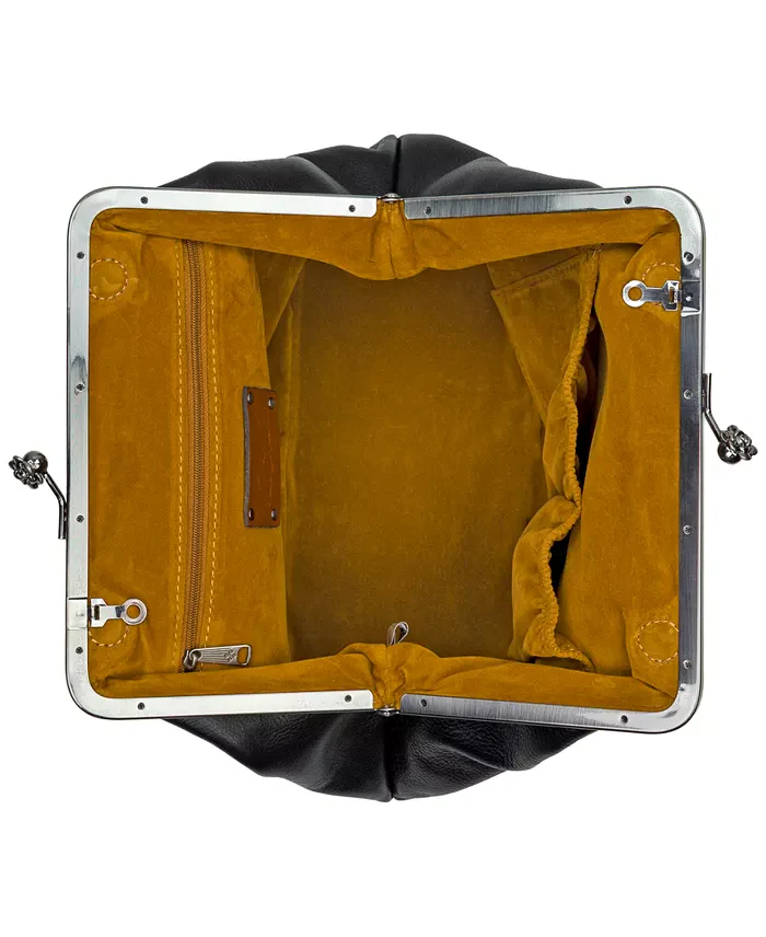 Closure Adorned Leather Bag