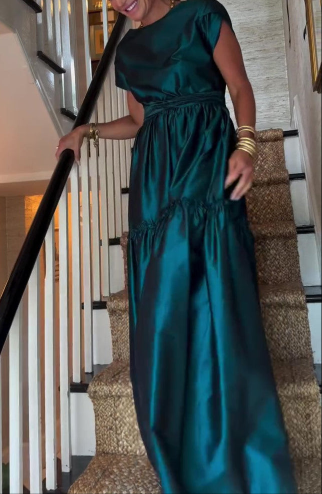Dark Green Bleated Dress