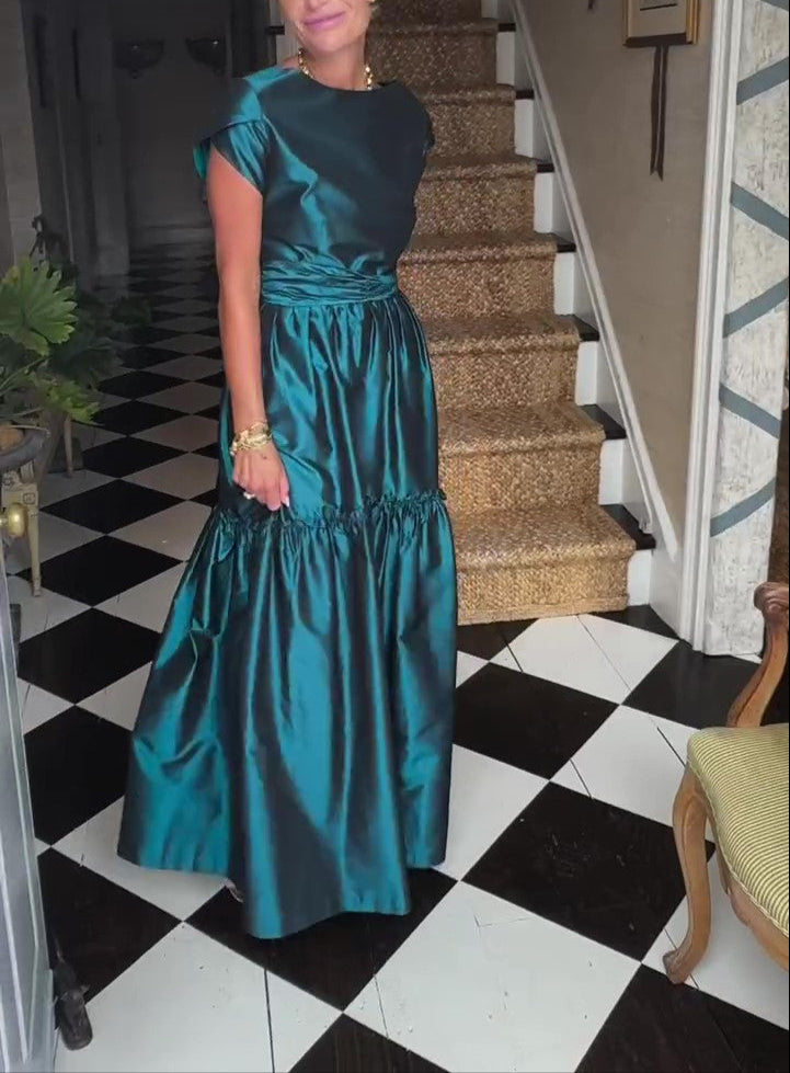 Dark Green Bleated Dress