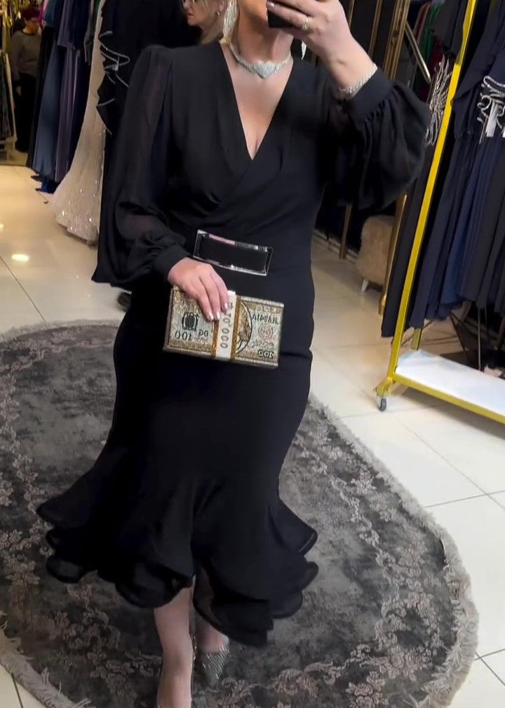 Temperament Long Sleeve Fishtail Dress