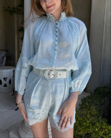 Elegant Ladies Hollow Summer Suit