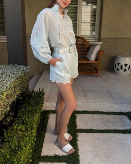 Elegant Ladies Hollow Summer Suit
