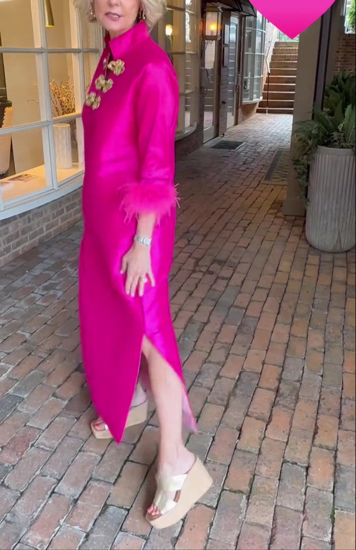 Gorgeous Pink Slit Maxi Dress